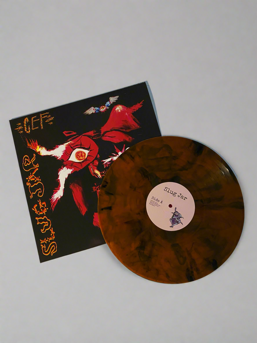 Slug Jar by CEF on Vinyl (Marbled Transparent Orange & Black)