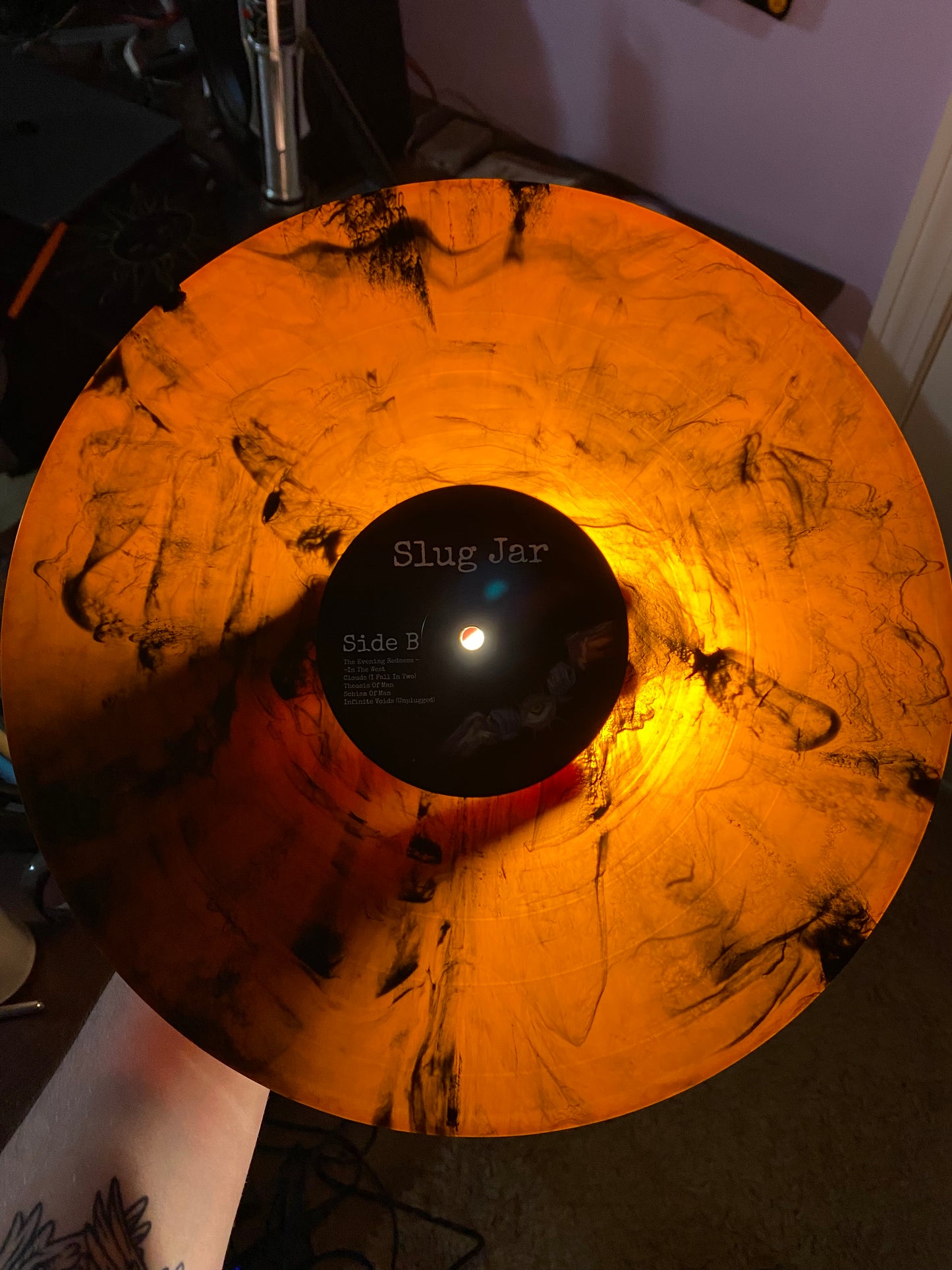 Slug Jar by CEF on Vinyl (Marbled Transparent Orange & Black)